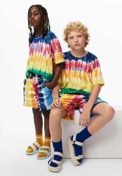 Desigual pantaloni scurti din bumbac pentru copii culoarea galben, modelator, talie reglabila, 25SBPK03 imagine