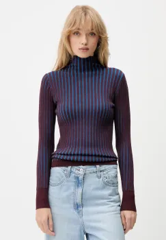 Desigual pulover BARROW culoarea violet, cu turtleneck, 25WWJF18 imagine