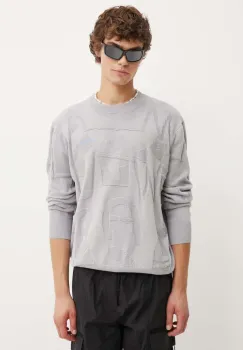 Desigual pulover de bumbac AITOR culoarea gri, light, 24WMJF03 imagine