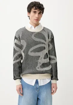 Desigual pulover de bumbac SALAMANCA barbati, culoarea negru, 25SMJF08 imagine