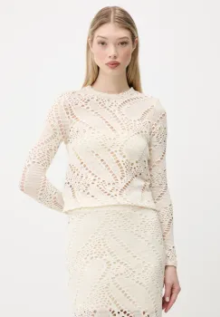 Desigual pulover DENIS culoarea bej, light, 25SWTKAM imagine