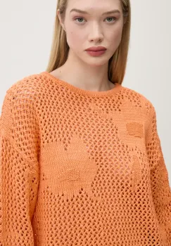 Desigual pulover din amestec de in BRUMA femei, culoarea portocaliu, light, 25SWJF26 imagine