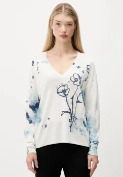 Desigual pulover din amestec de in HELSINKI culoarea bej, light, 25SWJF33 imagine