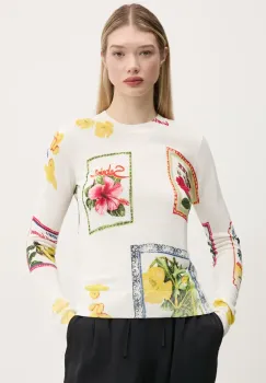 Desigual pulover din amestec de in TAMPERE femei, culoarea bej, light, 25SWJF32 imagine