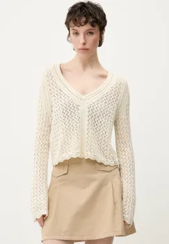 Desigual pulover FLAM femei, culoarea bej, 25SWJF23 imagine