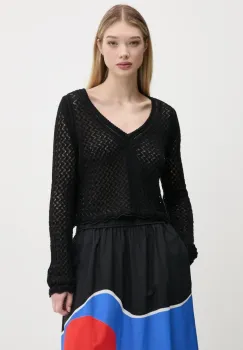 Desigual pulover FLAM femei, culoarea negru, 25SWJF23 imagine