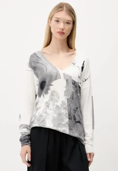 Desigual pulover GOTEMBURGO culoarea bej, light, 25WWJF15 imagine