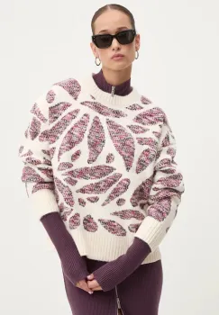 Desigual pulover KAMLOOPS femei, culoarea bej, calduros, 24WWJF57 imagine