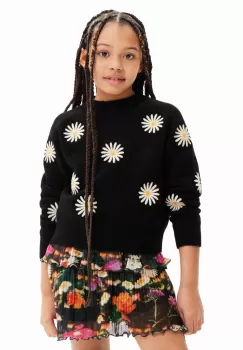 Desigual pulover pentru copii din amestec de lana culoarea negru imagine