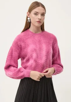 Desigual pulover VICTORIA femei, culoarea roz, 24WWJF17 imagine
