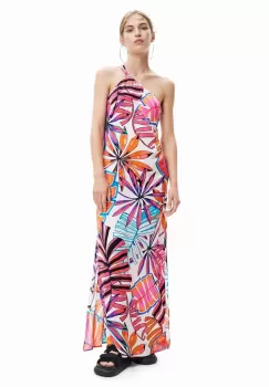 Desigual rochie culoarea alb, maxi, drept imagine