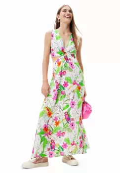 Desigual rochie culoarea alb, maxi, evazati imagine