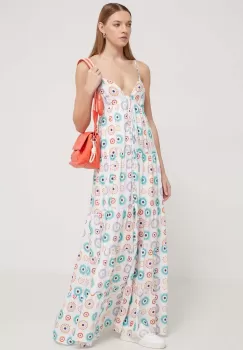 Desigual rochie culoarea alb, maxi, oversize imagine
