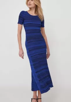 Desigual rochie culoarea albastru marin, maxi, evazati imagine