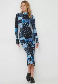 Desigual rochie culoarea albastru marin, mini, mulata imagine