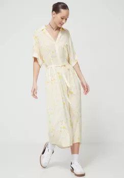 Desigual rochie culoarea galben, midi, evazati imagine