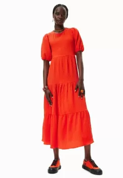 Desigual rochie culoarea maro, midi, evazati imagine