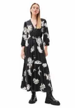Desigual rochie culoarea negru, midi, evazati imagine