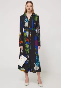 Desigual rochie culoarea negru, midi, evazati imagine