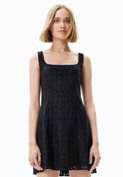 Desigual rochie culoarea negru, mini, drept imagine