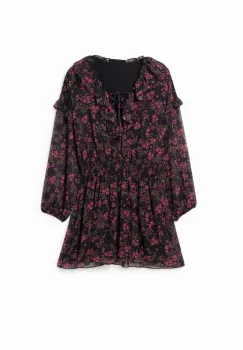 Desigual rochie culoarea negru, mini, evazati imagine