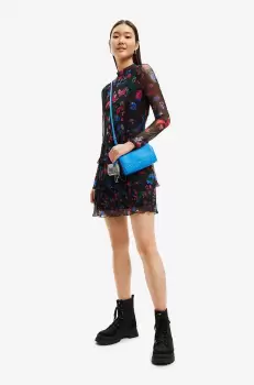 Desigual rochie culoarea negru, mini, evazati imagine