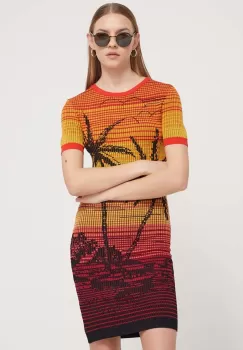 Desigual rochie culoarea portocaliu, mini, mulata imagine