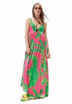 Desigual rochie culoarea roz, maxi, oversize imagine