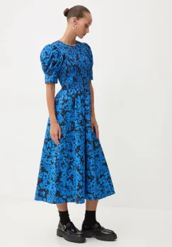 Desigual rochie din bumbac SAN DIEGO midi, evazati, 24WWVW40 imagine