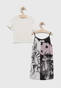 Desigual rochie fete culoarea alb, mini, evazati imagine