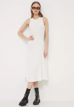 Desigual rochie FILADELFIA culoarea alb, midi, evazati, 24SWVK56 imagine