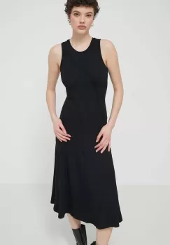 Desigual rochie FILADELFIA culoarea negru, midi, evazati, 24SWVK56 imagine