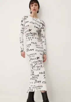 Desigual rochie HESIAN culoarea alb, midi, mulata, 24WWVK45 imagine