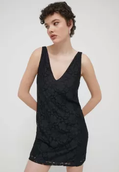 Desigual rochie LACE culoarea negru, mini, drept, 24SWVW48 imagine