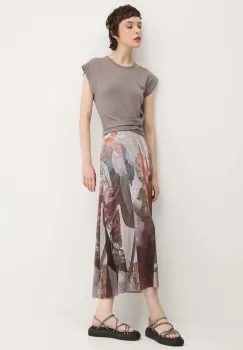 Desigual rochie LOLA culoarea bej, midi, evazati, 24WWVK76 imagine