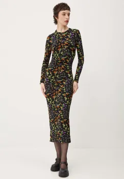 Desigual rochie NOGEN culoarea negru, maxi, mulata, 24WWVK43 imagine