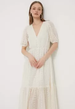 Desigual rochie OTTAWA culoarea bej, maxi, evazati, 24SWVW05 imagine