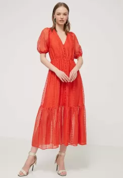 Desigual rochie OTTAWA culoarea rosu, maxi, evazati, 24SWVW05 imagine