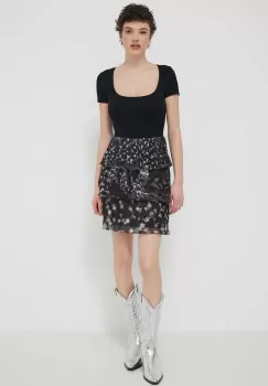 Desigual rochie SAN FRANCISCO culoarea negru, mini, evazati, 24SWVK23 imagine