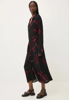 Desigual rochie SCRIBBLES culoarea negru, maxi, evazati, 24WWVW38 imagine