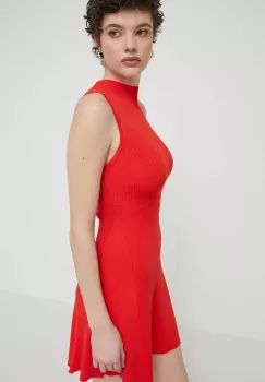 Desigual rochie TURNER culoarea rosu, mini, evazati, 24SWVF08 imagine