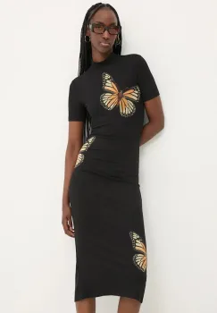 Desigual rochie VIRGINIA culoarea negru, midi, mulata, 24WWVK71 imagine