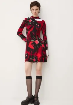 Desigual rochie x Christian Lacroix, NANTES culoarea negru, mini, evazati, 24WWVK29 imagine