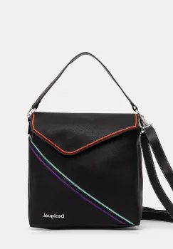 Desigual rucsac CLEO BLACK JERSEY femei, culoarea negru, mic, cu imprimeu, 24WAKP14 imagine