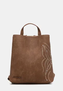 Desigual rucsac GOODALL SAND SUMY MI culoarea maro, mic, 25SAKP07 imagine