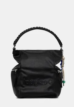 Desigual rucsac HALF LOGO ARICA culoarea negru, mic, uni, 25WAKP07 imagine