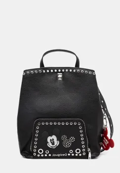 Desigual rucsac MICKEY ROCK SUMY femei, culoarea negru, mic, cu imprimeu, 25SAKP06 imagine