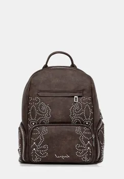 Desigual rucsac POKER FACE CHEST culoarea maro, mic, cu imprimeu, 25WAKP22 imagine