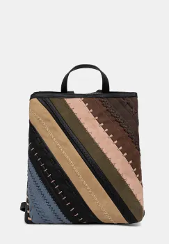 Desigual rucsac QUEBEC WHIPSTITCH SU culoarea negru, mic, cu imprimeu, 25WAKP09 imagine