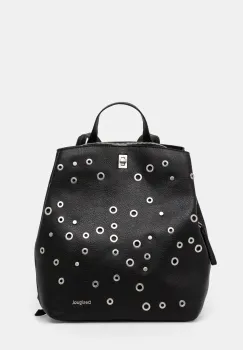 Desigual rucsac REBEL SUMY BLACK femei, culoarea negru, mic, cu imprimeu, 25SAKP19 imagine
